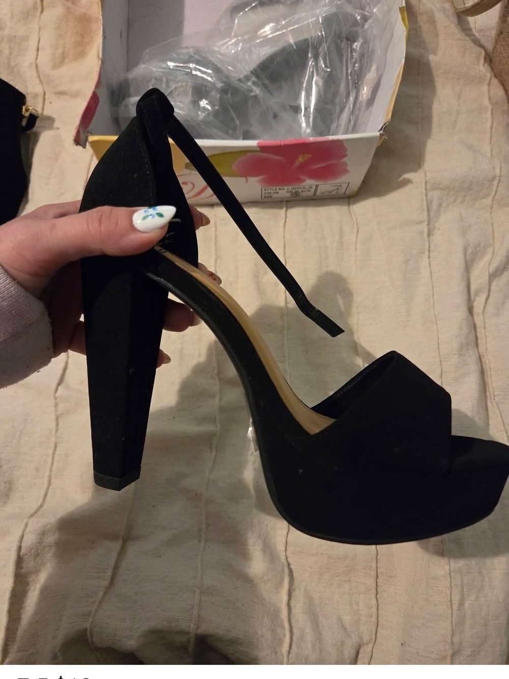 Black Platform Block Heel Sandals - Women